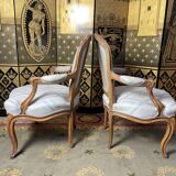 Pair of Louis XV style convertible armchairs