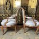 Paire de fauteuils cabriolets de style Louis XV