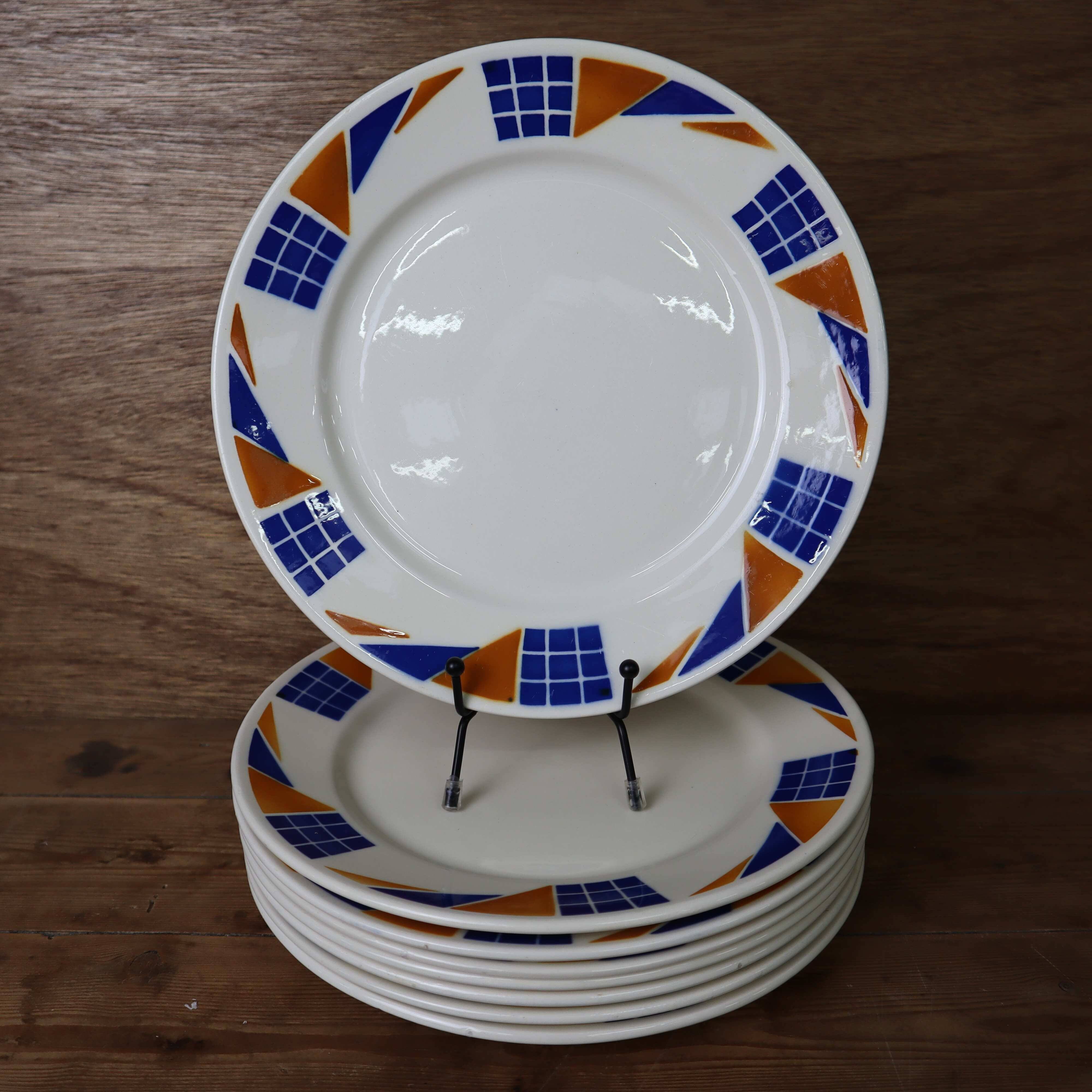 Set of 8 Badonviller flat plates Congo model