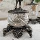 Trio of salters and mustard makers made of Bavarian crystal and bronze