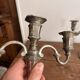 Antique Pair Art Deco Louis XV 3 Arm Silver-Plated Candelabra