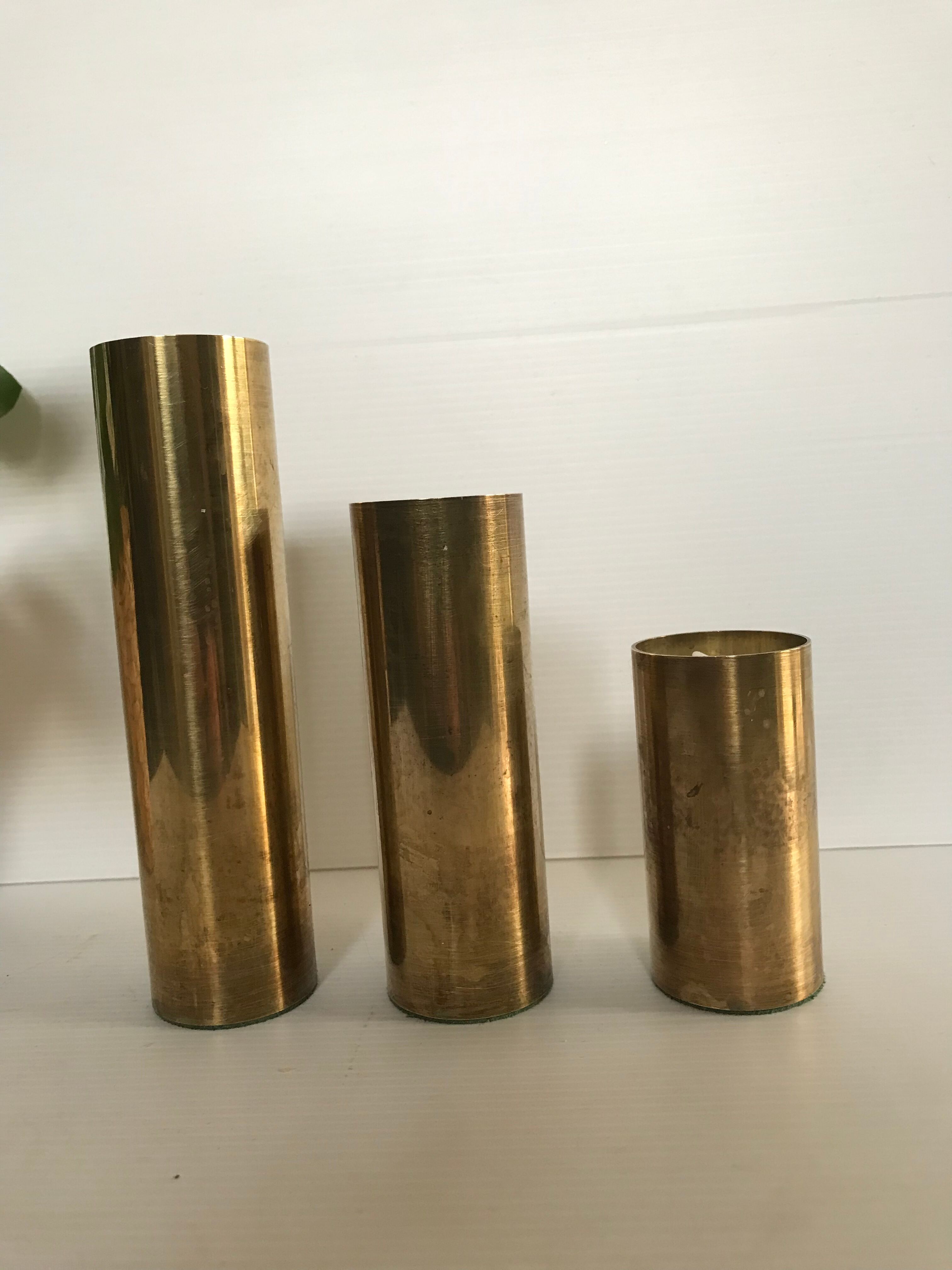 Scandinavian brass candle holders circa 1950