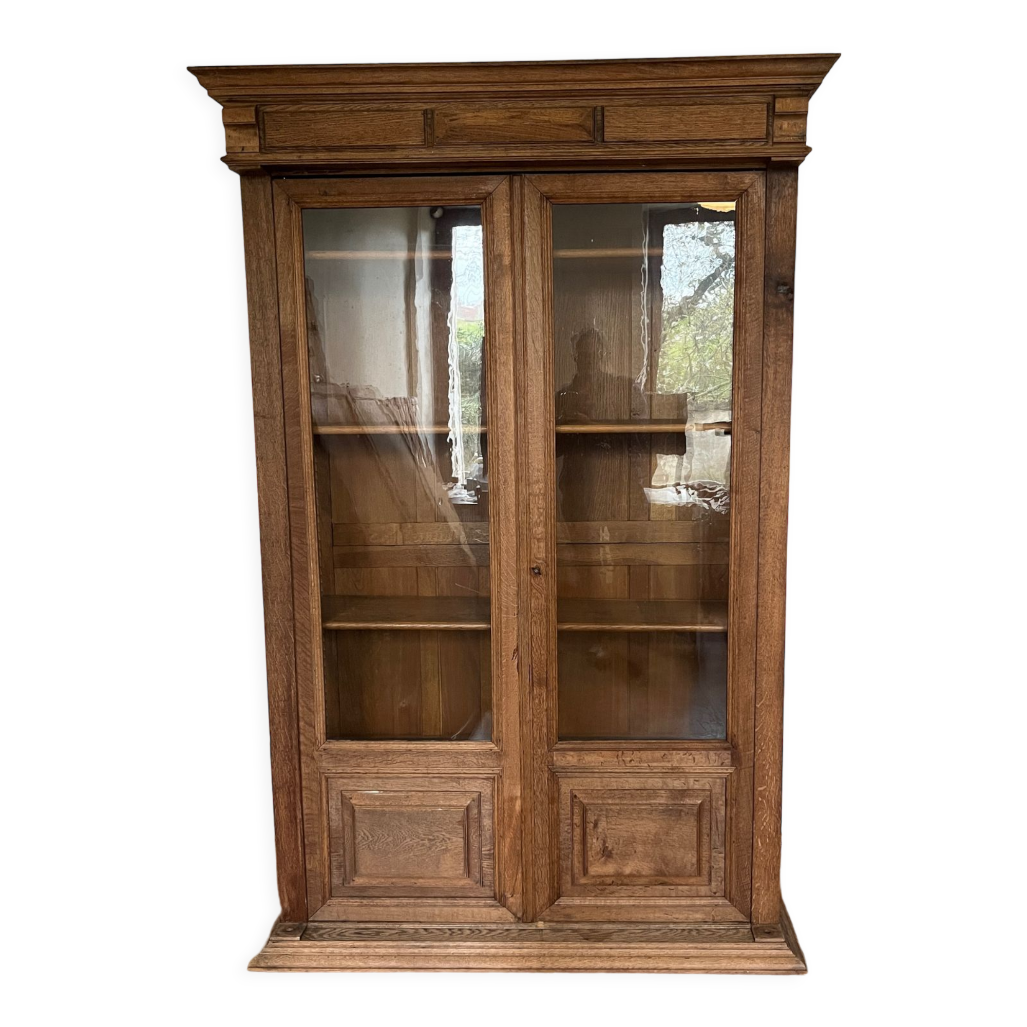 Raw wood glazed cabinet