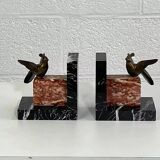 Vintage marble and brass bookend