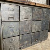 Metal and wood drawer unit