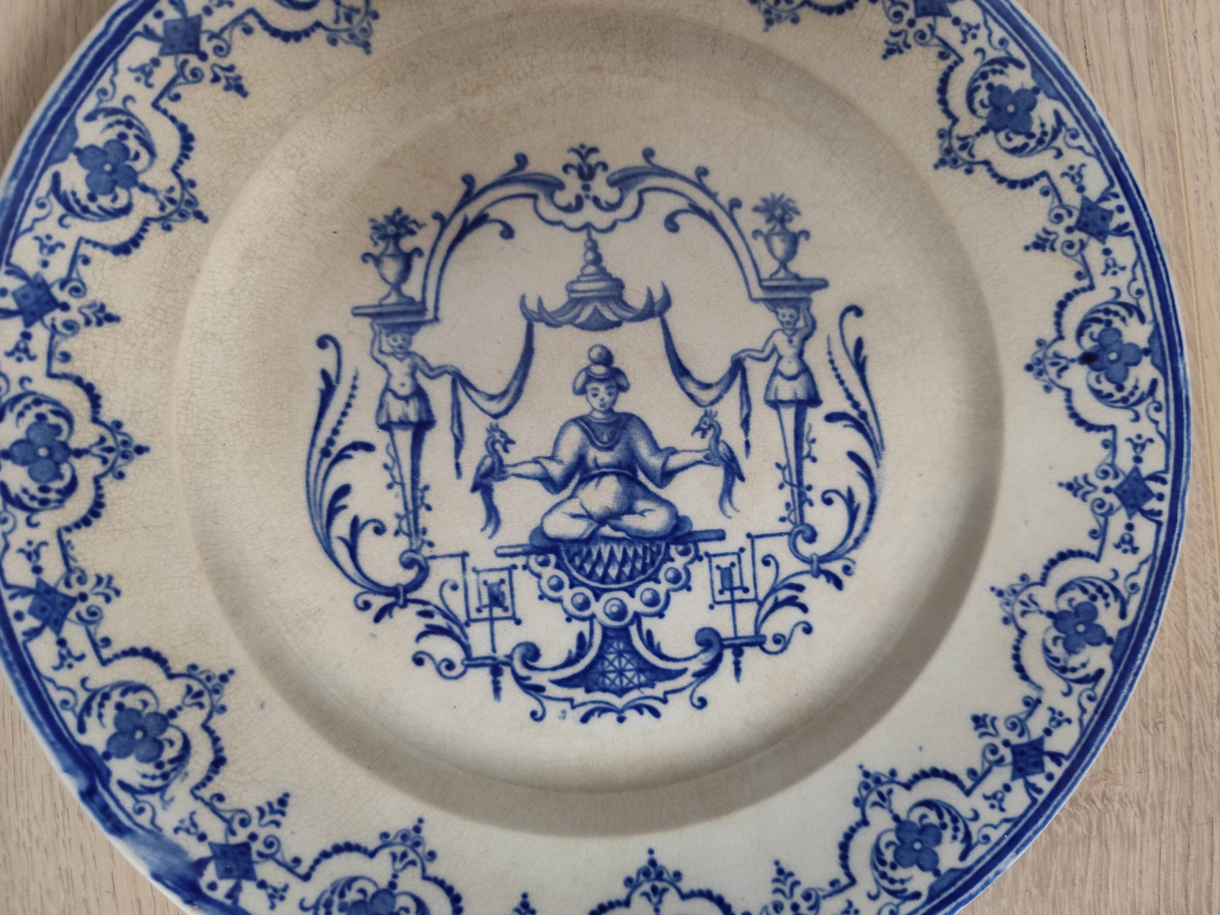 Duo d'assiettes Jules VIEILLARD & Cie XIXè Modèle Moustiers