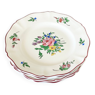 Set of 4 flat plates lunéville