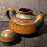 Ceramic teapot kmk manuell west-germany 70s, lima décor