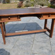 "Brutalist" farmhouse desk/table in solid oak