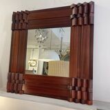 Rosewood mirror by Luciano Frigerio for Desio, 1970's