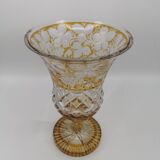 Vase en cristal de bohème jaune ambre