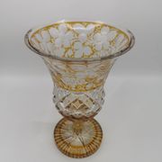 Vase en cristal de bohème jaune ambre