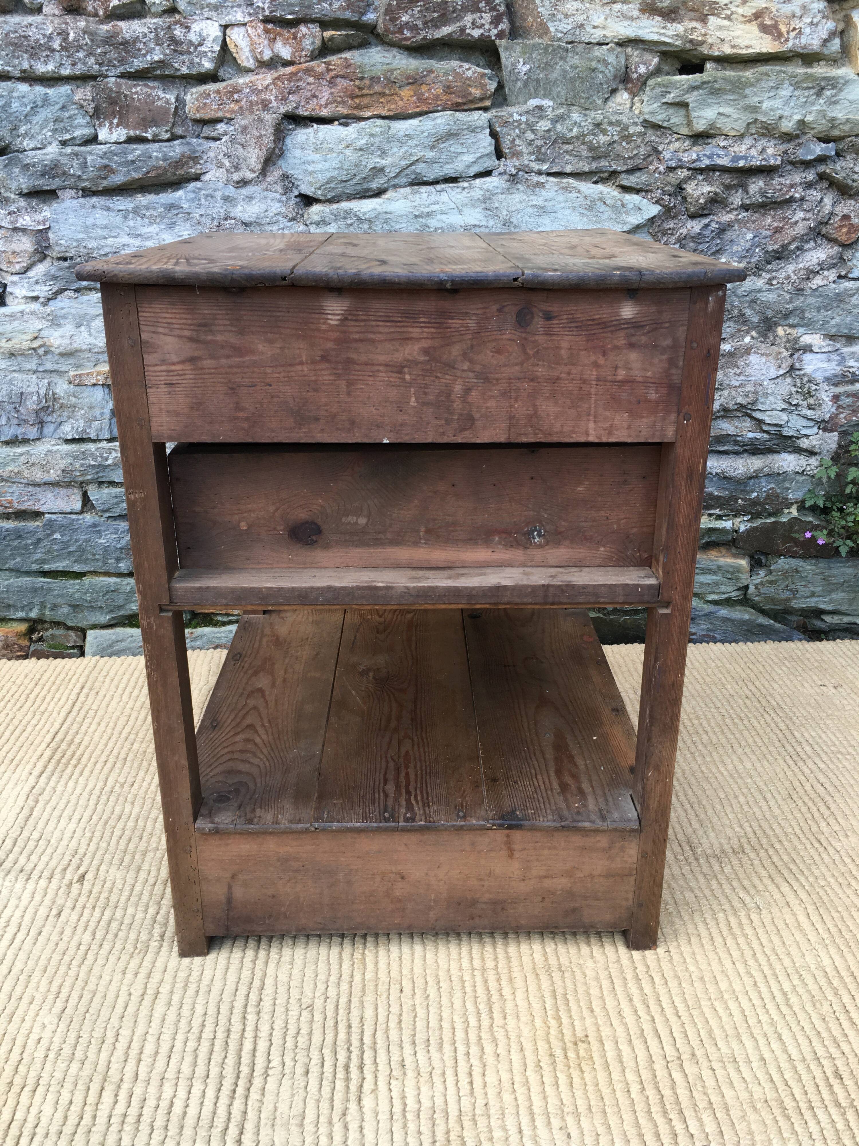 Old wooden workshop cabinet