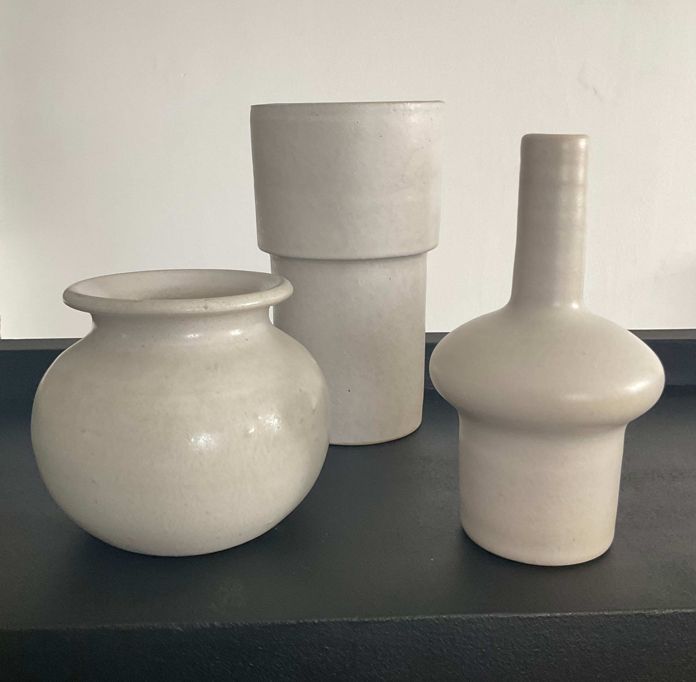 Serie 3 vintage ceramic vases
