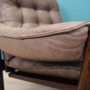 Leather armchair, Danish design, 1960s, manufactured by Genega Møbler