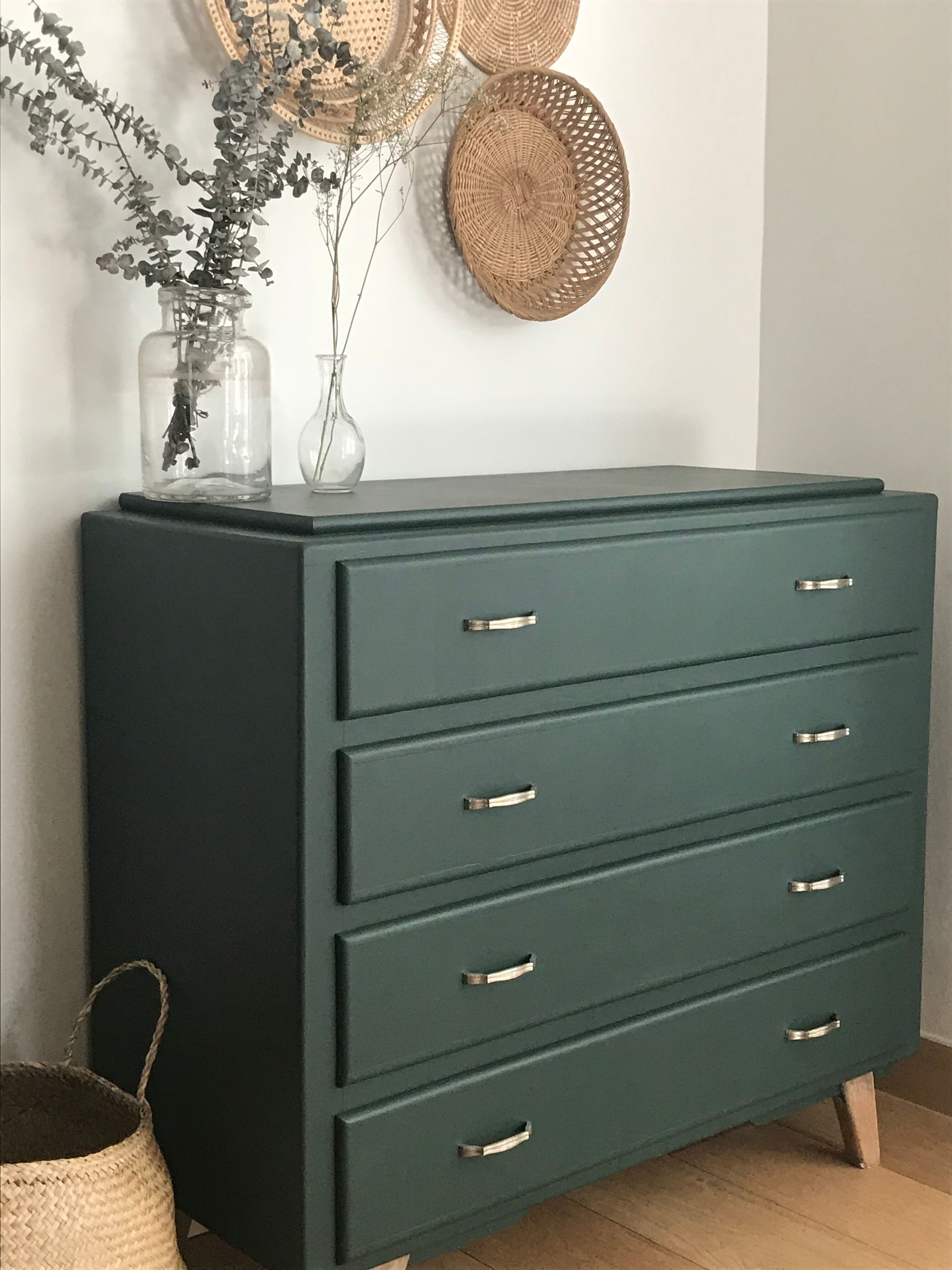 Dark green vintage dresser