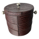 Regency leather ice bucket with tongs, Italy, 1970s