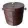 Regency leather ice bucket with tongs, Italy, 1970s