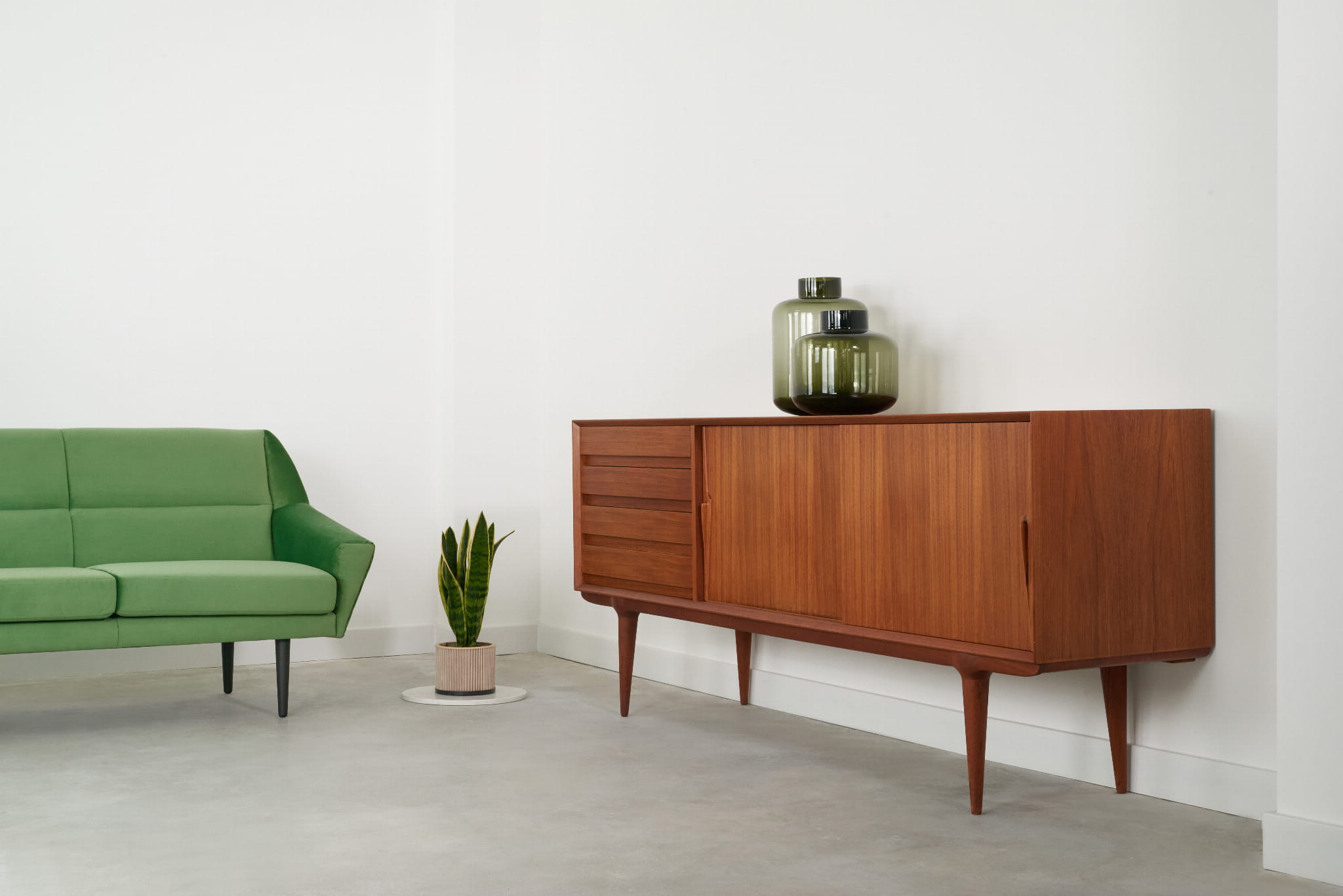 Sofa skagen green, scandinavian design