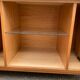 Glass-fronted Scandinavian oak sideboard from the 1980s.