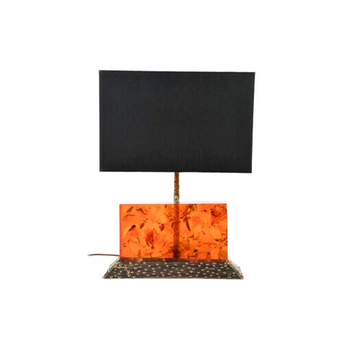 Pair of fractal resin and brass lamps by Henri Fernandez