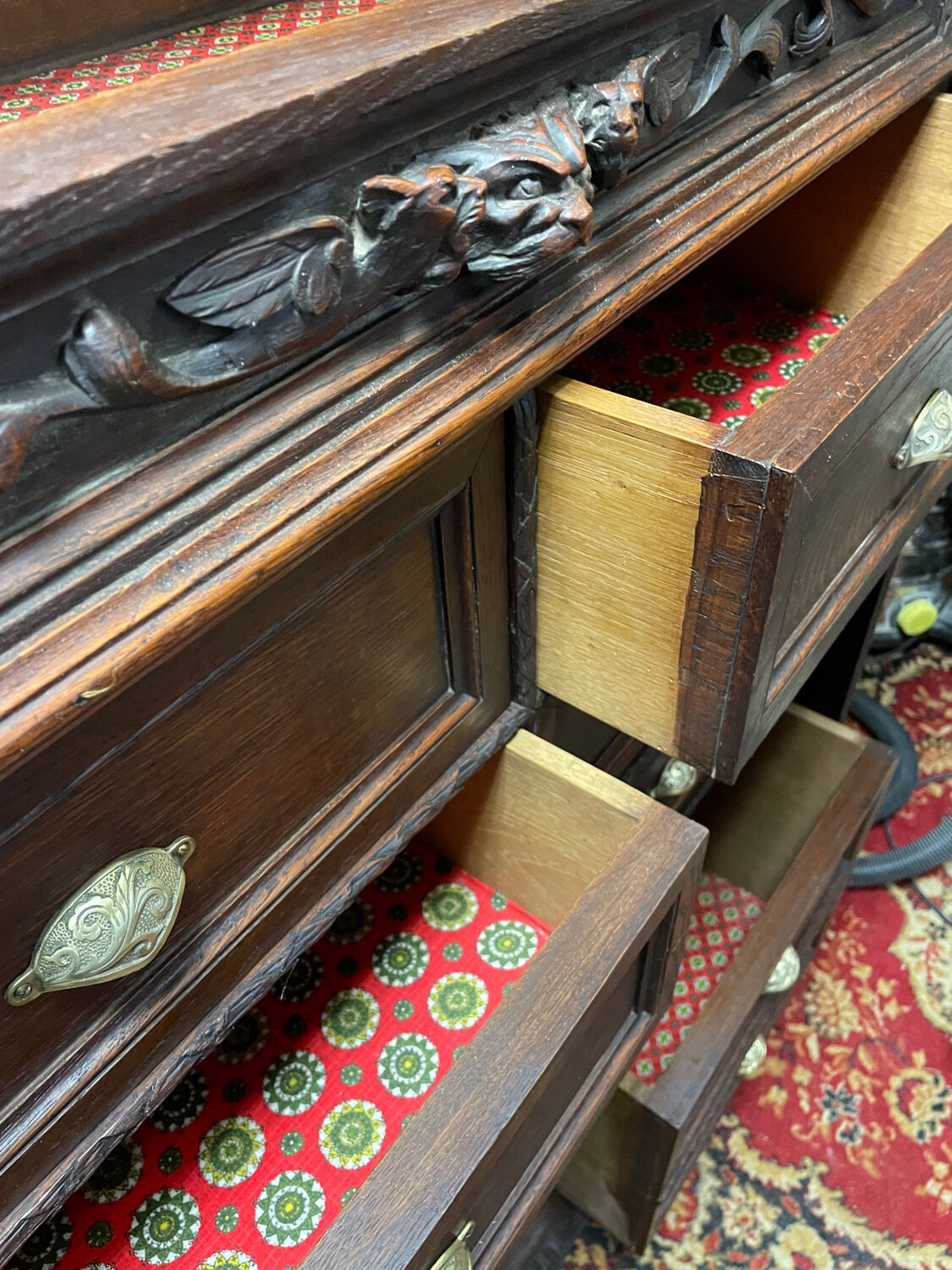 Pupitre meuble écritoire à tiroirs ancien