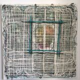 Acrylic painting and fibers on canvas