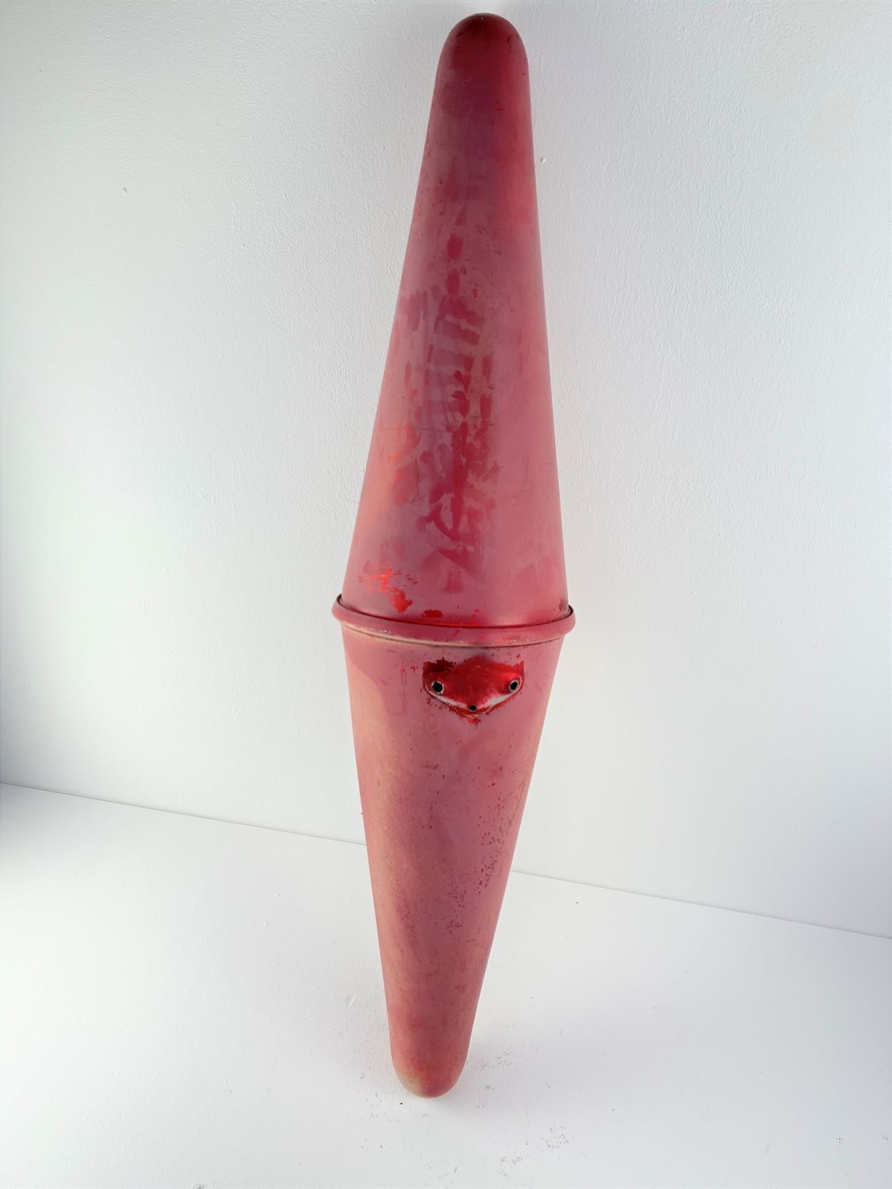 Carotte tabac rouge enseigne 1960 buraliste debit tabac aluminium anonise rouge