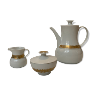 Partie de service à café en porcelaine Tapio Wirkkala pour Thomas Germany Modèle Rotunda Années 60