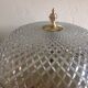 Plafonnier rond en verre structuré style art déco années 30-40