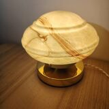 Yellow and brown marbled opaline lamp