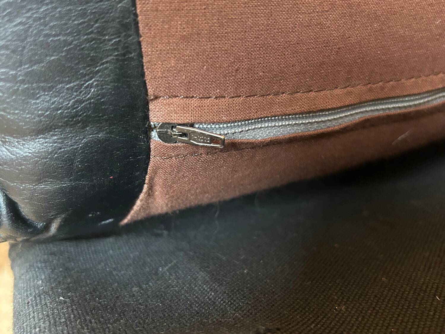 Black leather relax armchair from the 70s