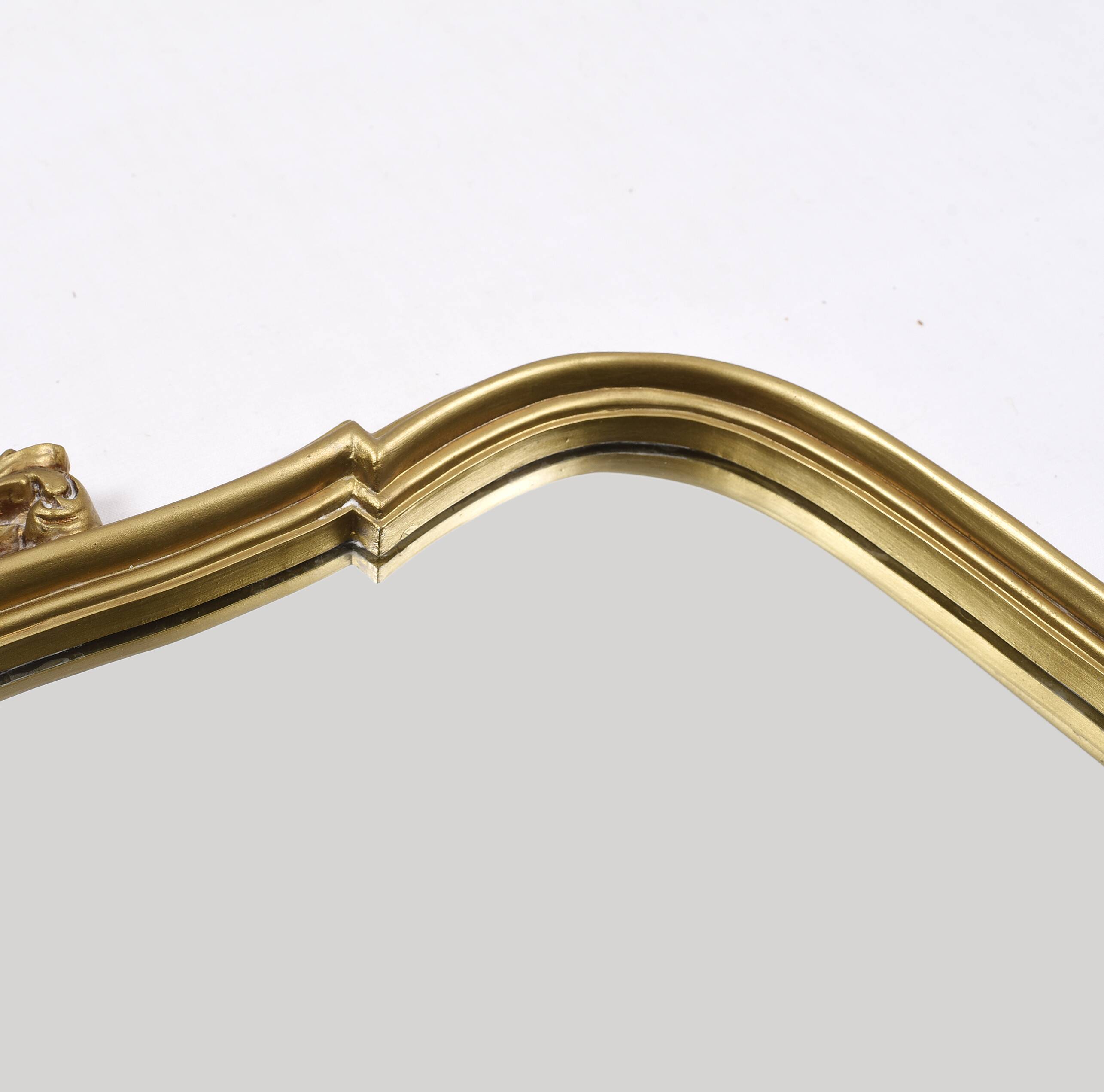 Authentic old resin mirror, gilded by hand