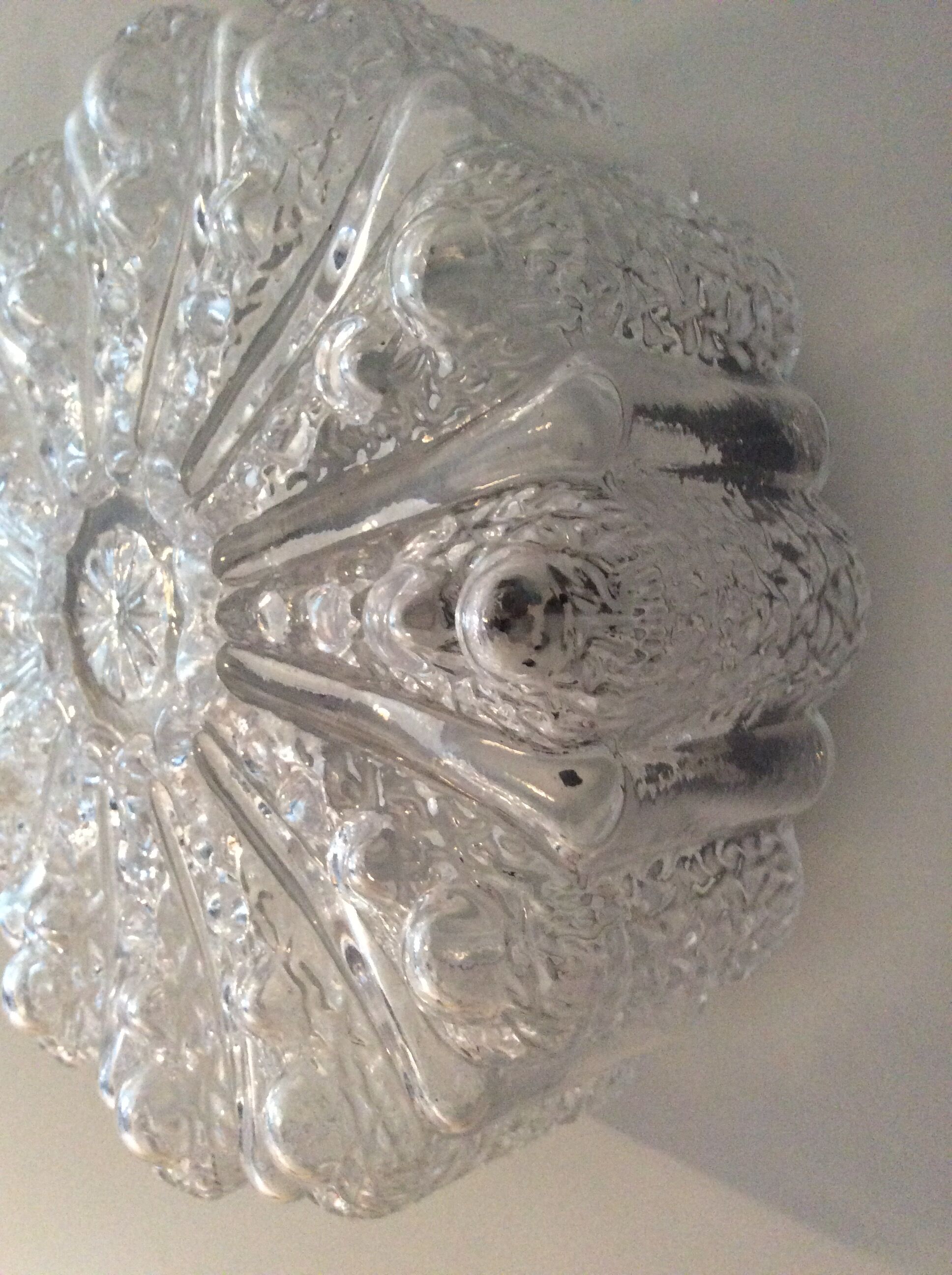 Ceiling lamp from the 70s in molded glass