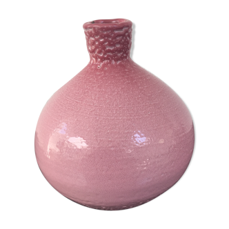 Vase figue émaillé rose 1960