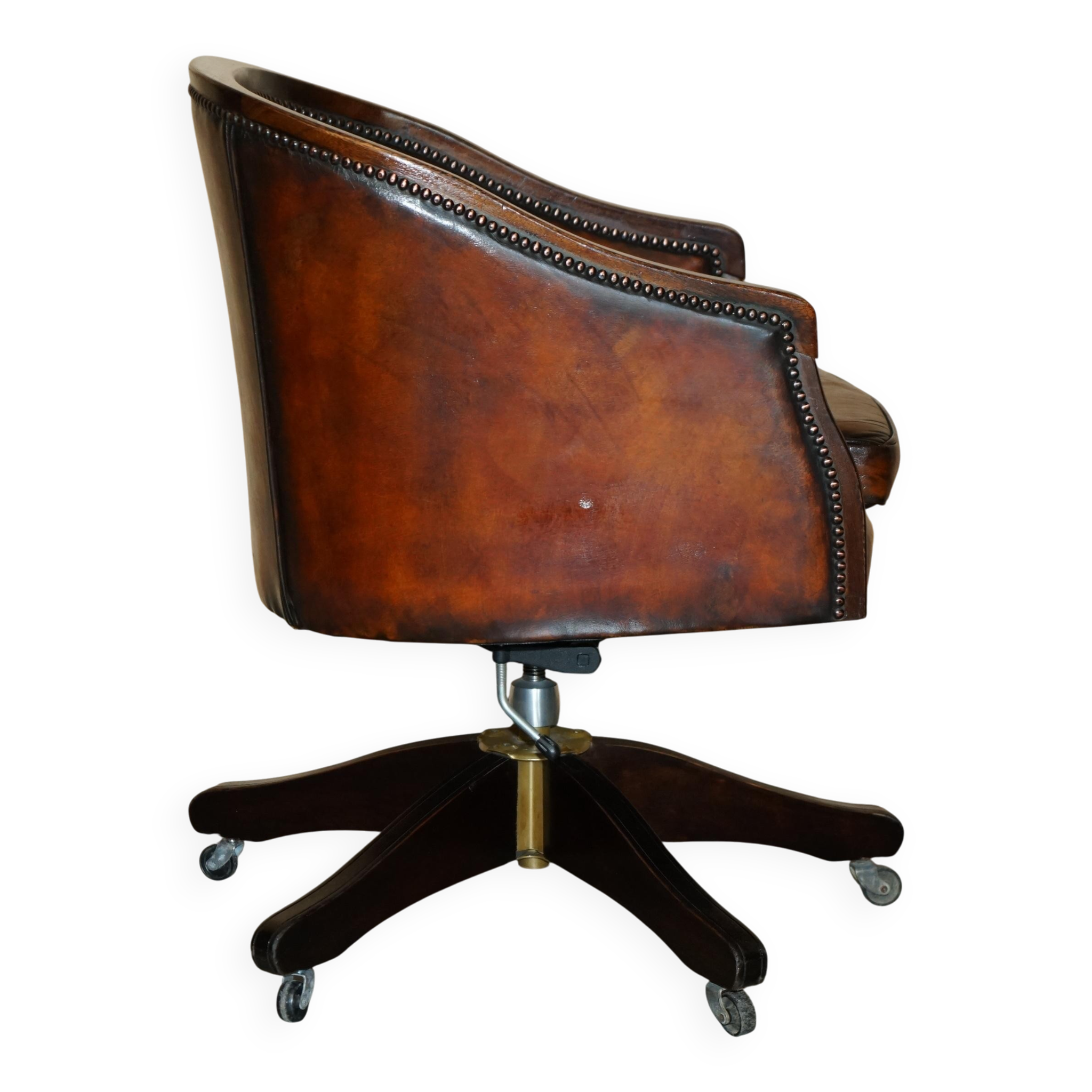 Restored leather captain's or director's chair