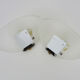 Pair of Mathias wall lamps in gilded metal and white shell-style glass