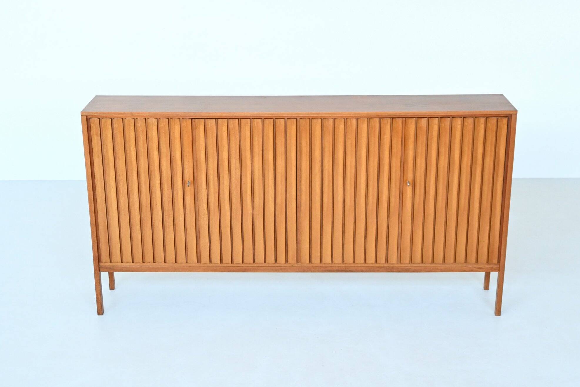 Leo Bub symmetric highboard in walnut XL Bub Wertmobel Germany 1960