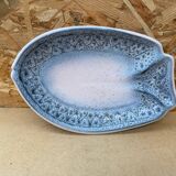 Ancien plat vallauris de jean austruy forme poisson céramique bleu gris #b654