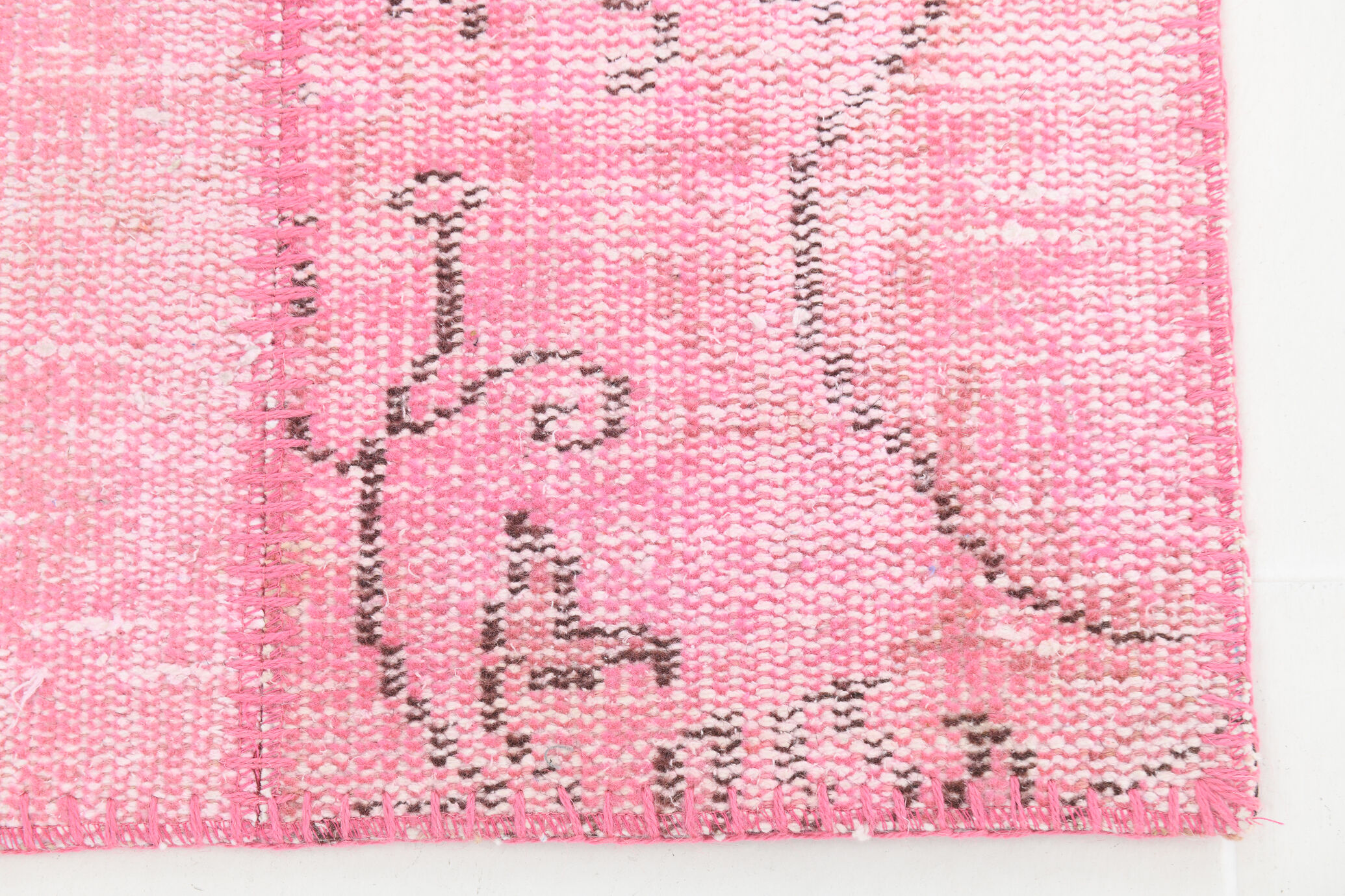 4x7 Soft Pink Vintage Patchwork Rug 225x123Cm