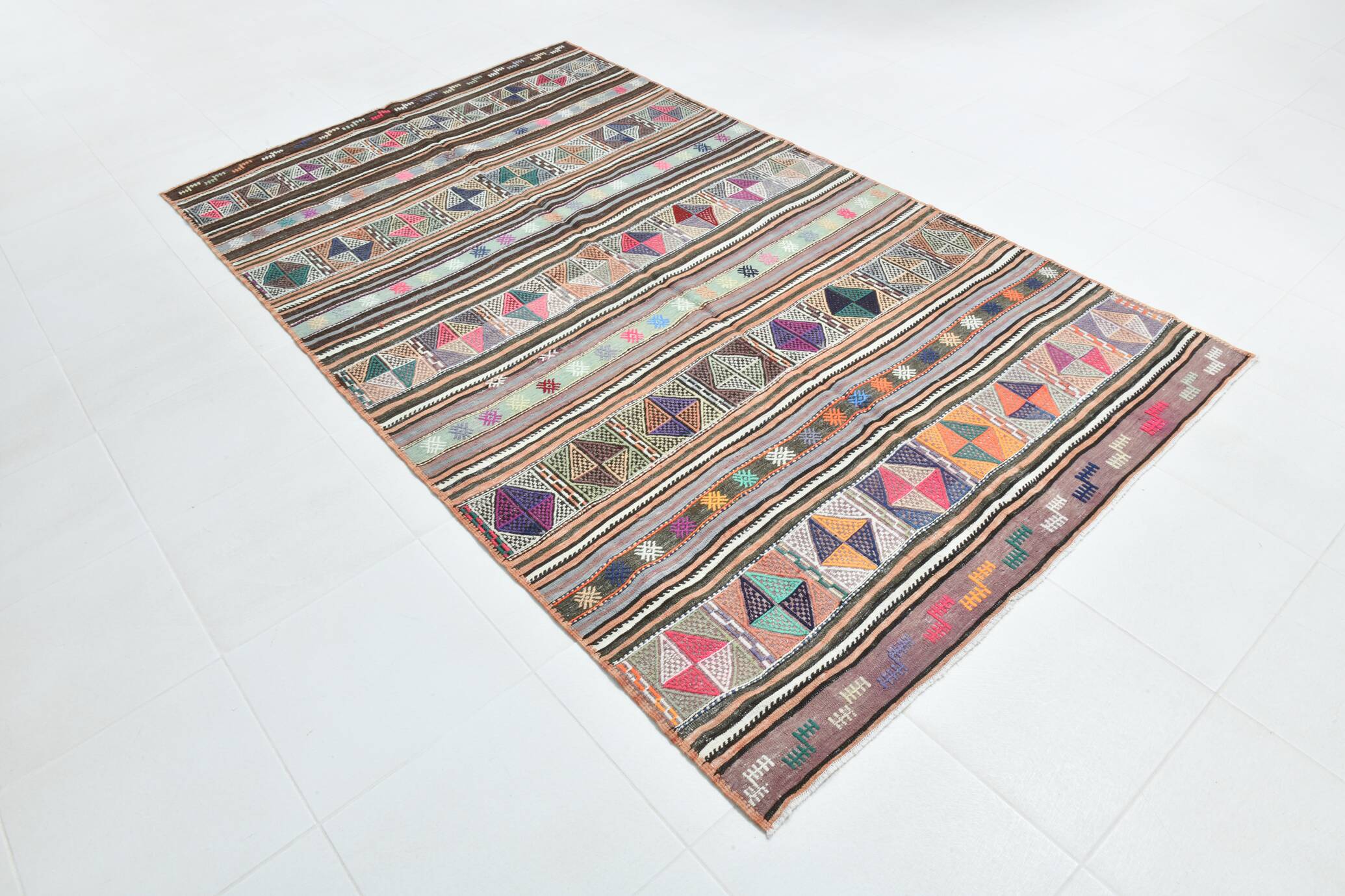 163x280Cm Fuchsia & Pink Persian Kilim Rug, 5x9 Soft Rug