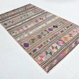 163x280Cm Fuchsia & Pink Persian Kilim Rug, 5x9 Soft Rug