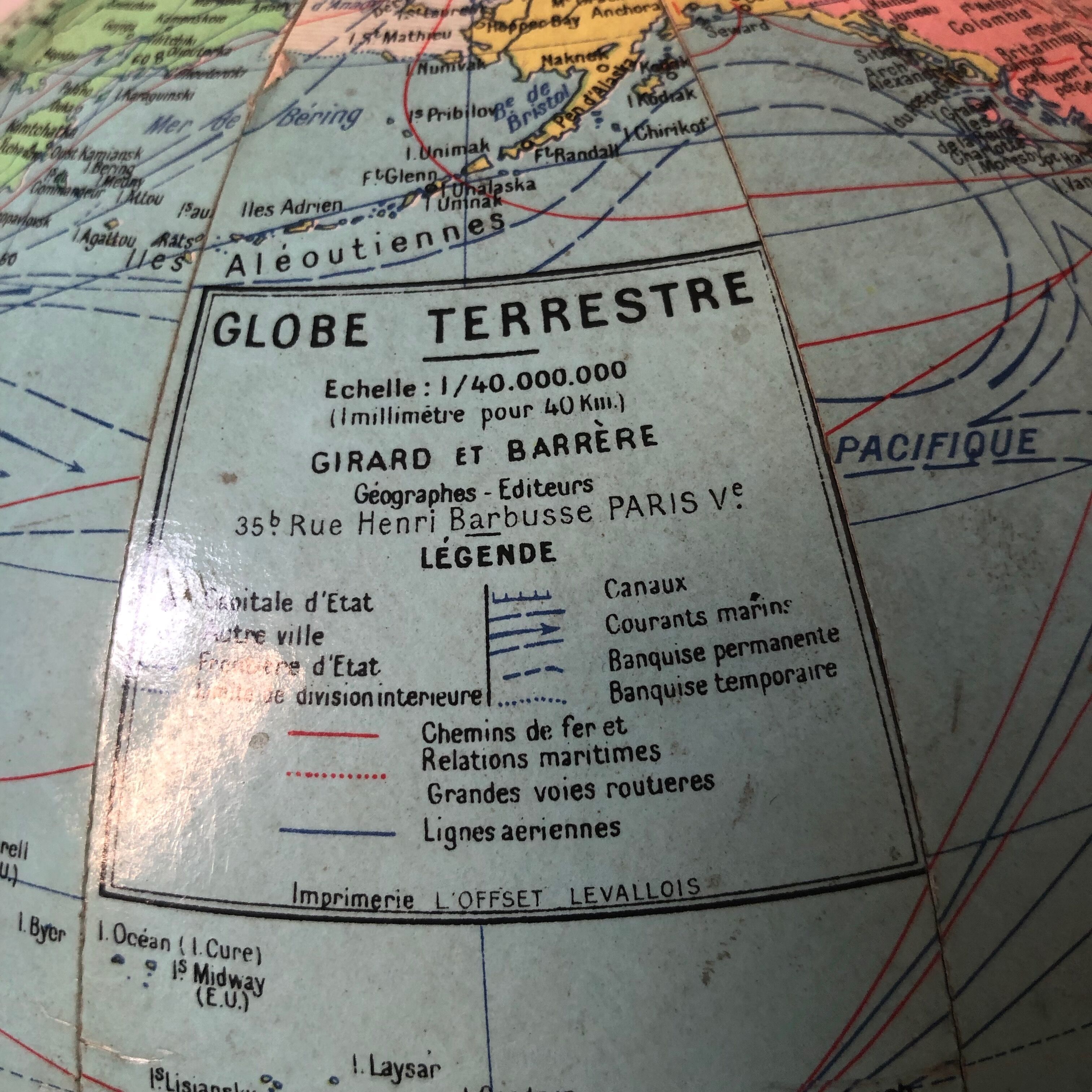 Globe Girard Barrère 33cm vintage 1960