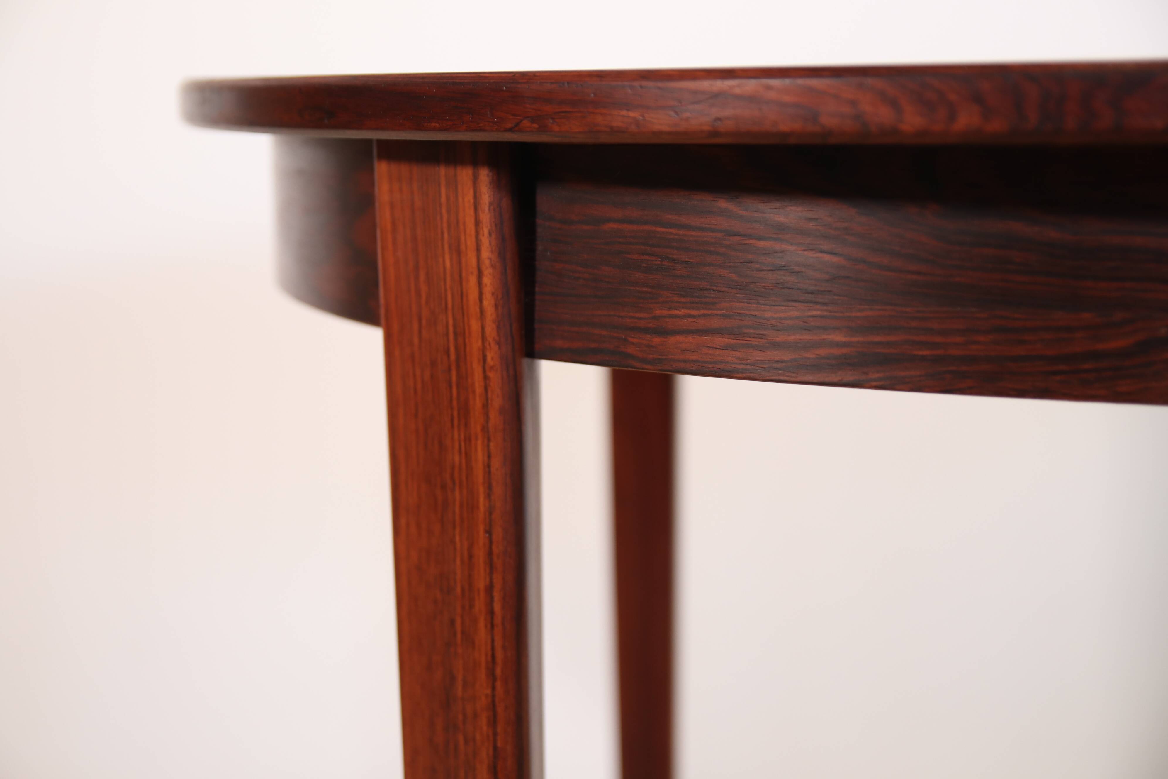 Round Rosewood Omann Jun dining room table, 1960's