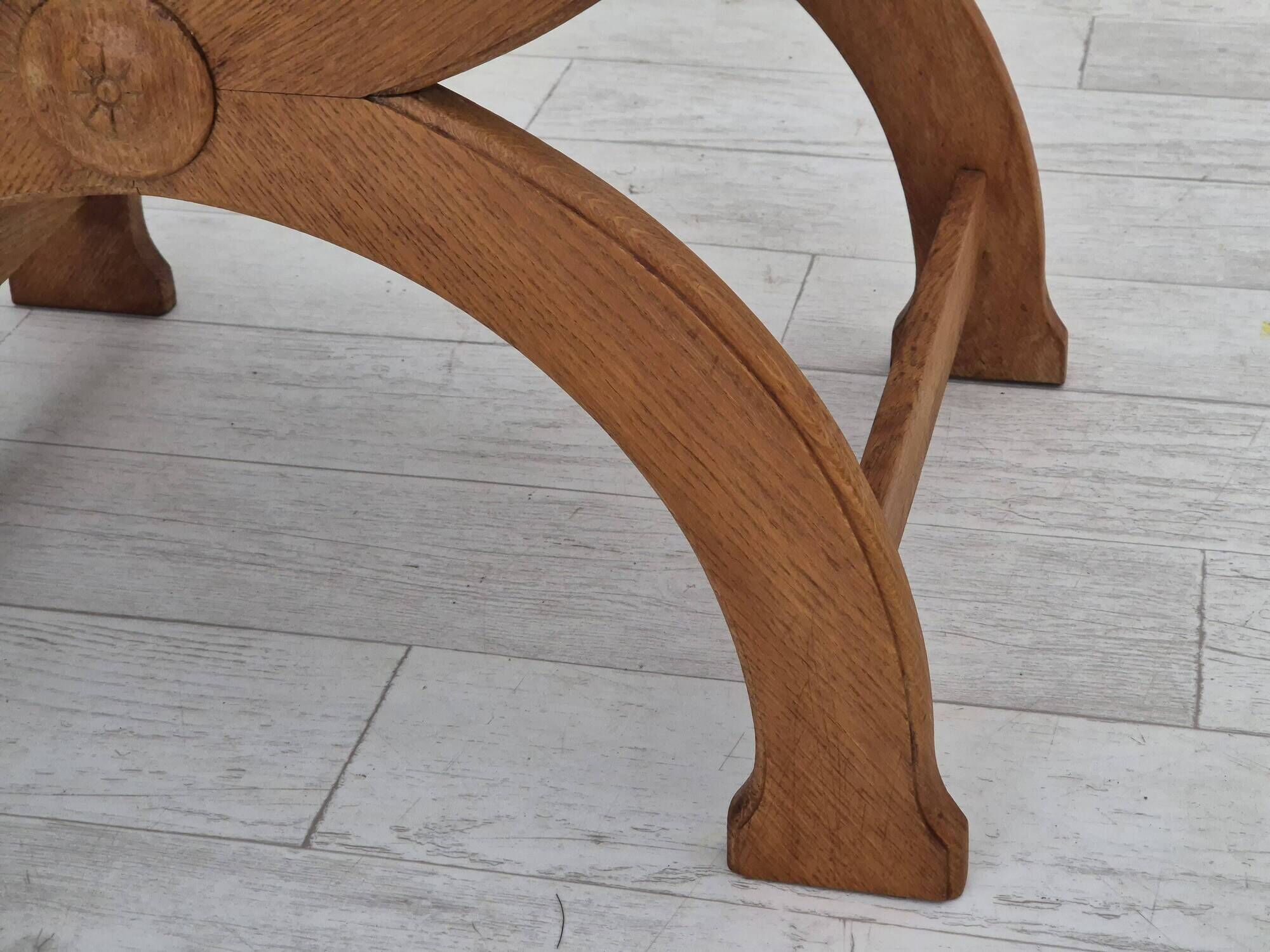 1960s, Danish armchair in solid oak wood, reupholstered, KVADRAT furniture wool.