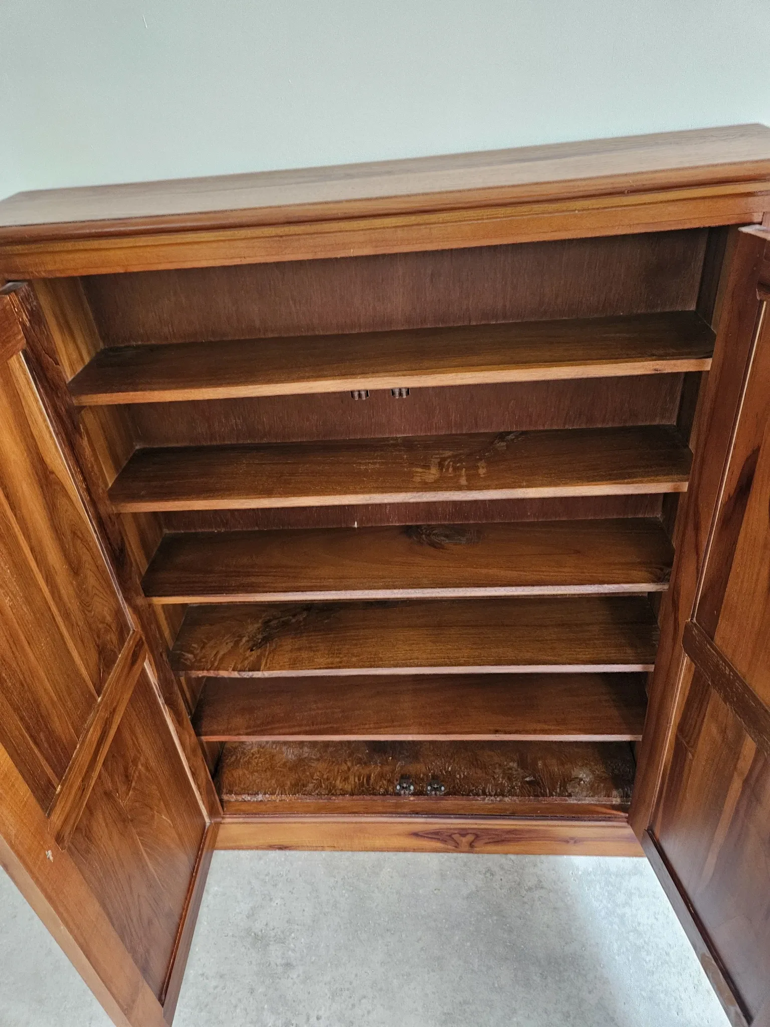 Bookshelf storage furniture bibus shelves solid old teak wood