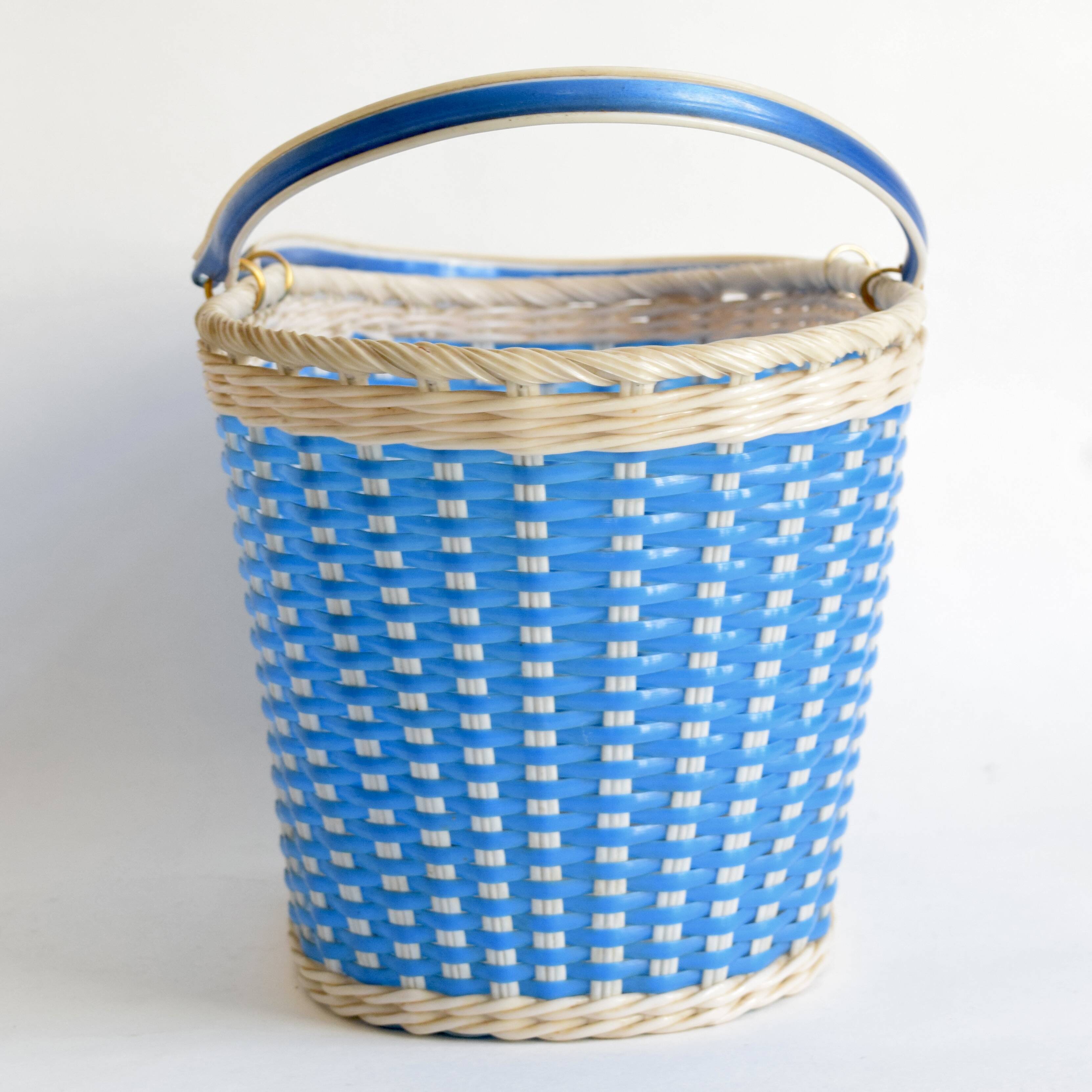 Vintage woven plastic shopping basket