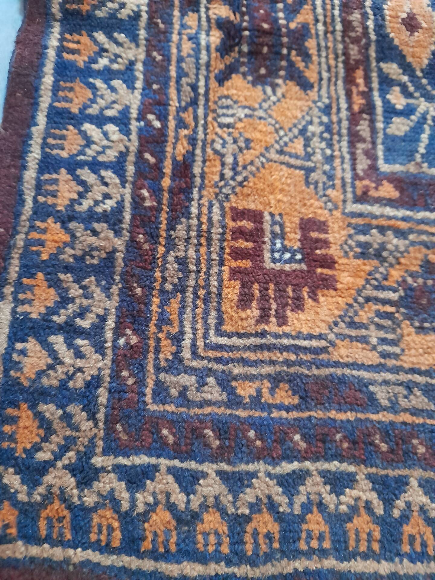 Balouch rug 140x96 cm handmade vintage orange
