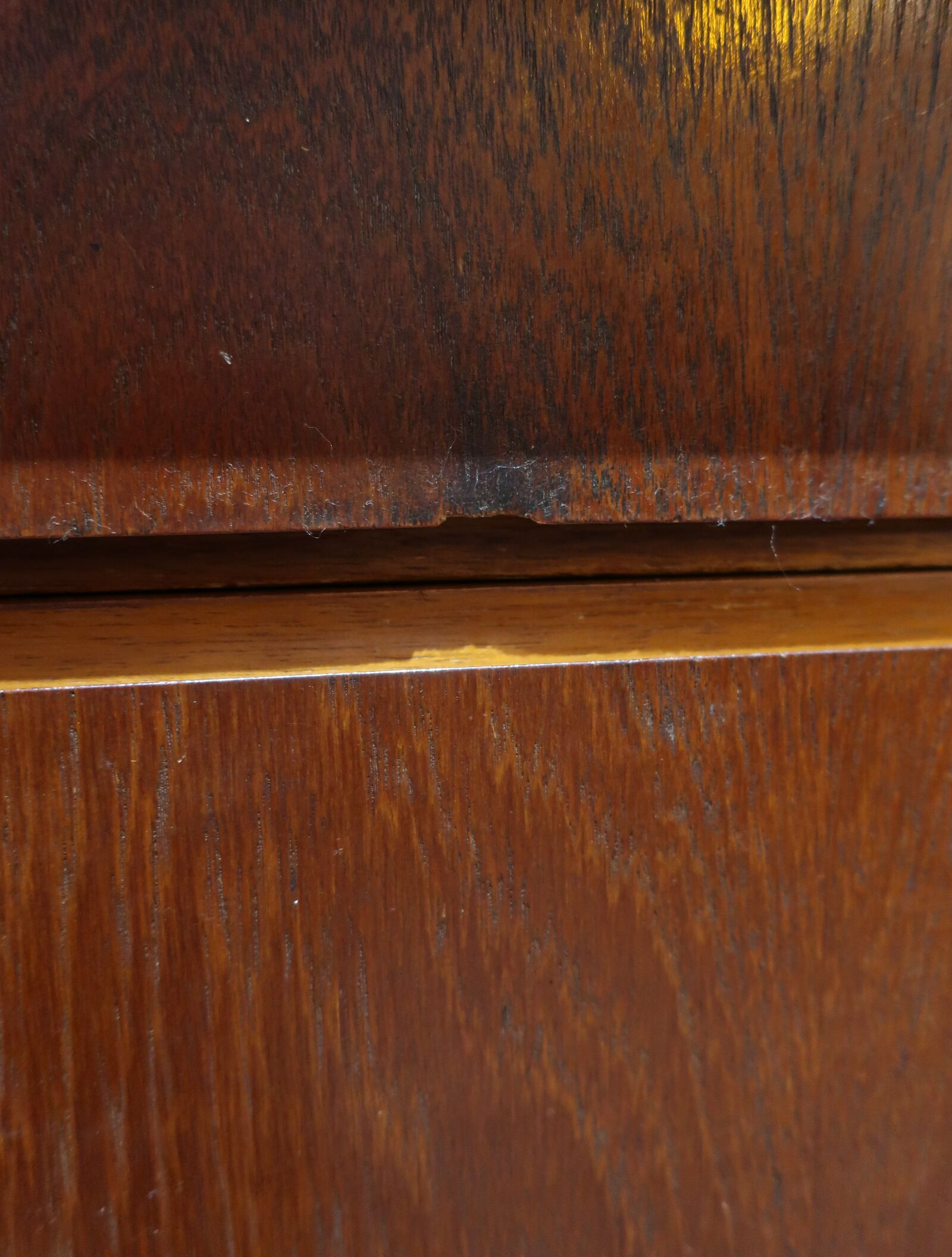 Teak enfilade with 2 sliding doors