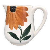 Pichet vintage en faïence de Gien – décor floral marguerite / orange